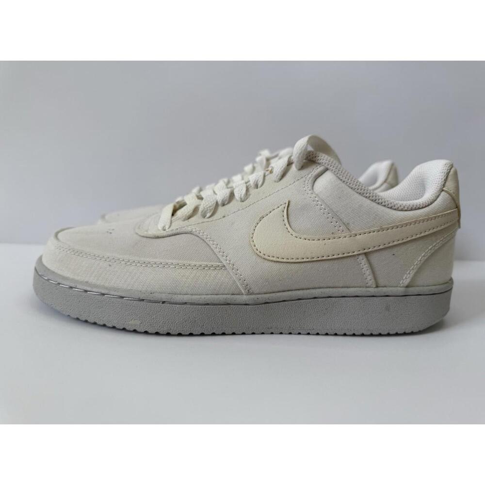 Nike Court Vision Canvas Next Nature Low Triple White Size 7.5M
